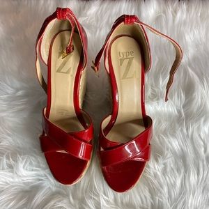 Red, Type Z Patent Leather Wedges